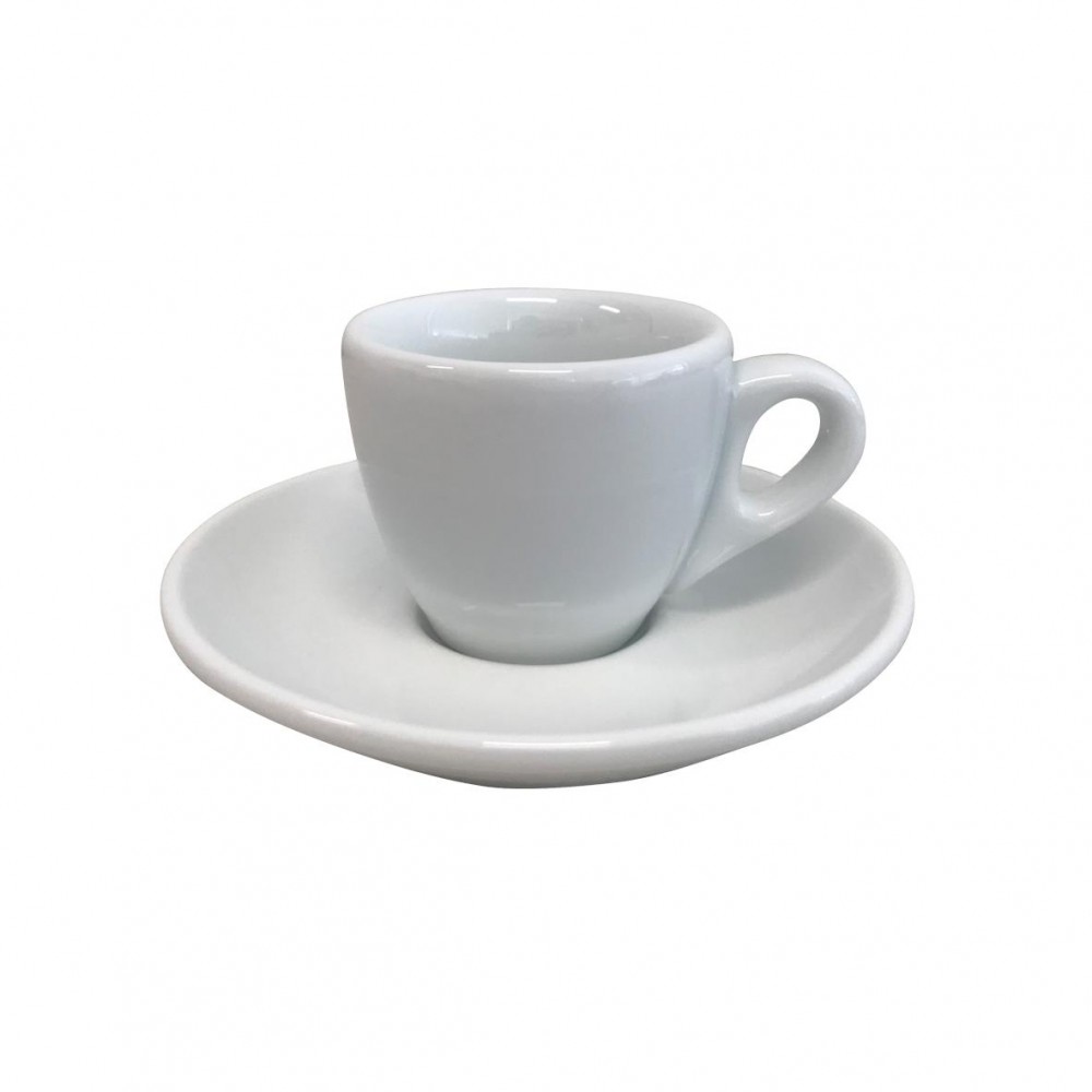 witte Style Koffie kop en schotel 7 cl. SET met mogelijkheid tot bedrukken